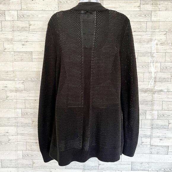 CROFT & BARROW Black Chunky Knit Cardigan, M - Picture 8 of 9